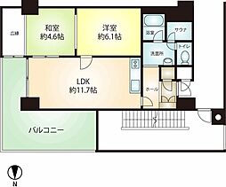 熱海ターガスマンション 2LDKの間取図画像
