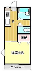 アーバンはなさき 1Kの間取図画像