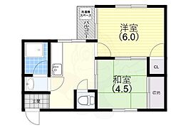コーポ衣掛 2DKの間取図画像