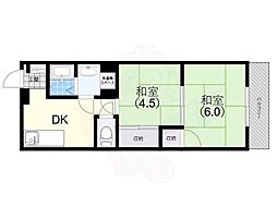 クィーンズハイツ名倉 2DKの間取図画像