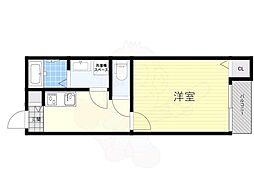 キャッスルコート須磨海浜公園 3階1Kの間取り