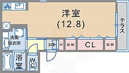 フォーシーズンズ神戸 ワンルームの間取図画像