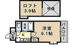 エステムコート神戸県庁前3フィエルテ 1Kの間取図画像