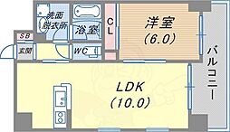CITYSPIRE新神戸 1LDKの間取図画像
