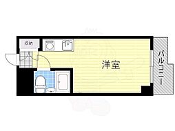 コスモプラザ三宮 ワンルームの間取図画像