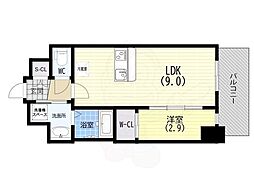 スワンズシティ神戸湊川II 1LDKの間取図画像
