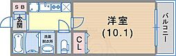 レジディア三宮東 1Kの間取図画像