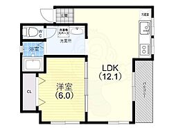 ダイヤハイツ板宿 1LDKの間取図画像