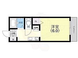 ルシェール房王寺 1Kの間取図画像