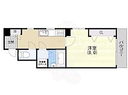 サンパレスとよふく中山手 1Kの間取図画像