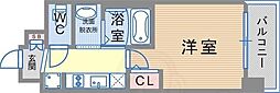 エステムコート三宮EAST4ザ・フロント 1Kの間取図画像