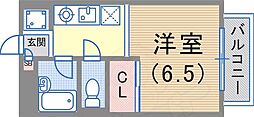 シャルマン前原 1Kの間取図画像