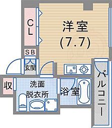 ビリオン日暮 ワンルームの間取図画像