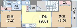 リーフマンション 2LDKの間取図画像