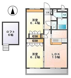 マウントック・レオ 2LDKの間取図画像