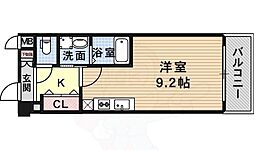 エスリード神戸三宮パークビュー ワンルームの間取図画像