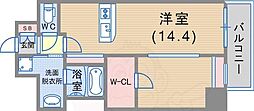 ルガールボニート新神戸 1LDKの間取図画像