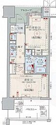 エステムプラザ神戸西Vミラージュ 1SKの間取図画像