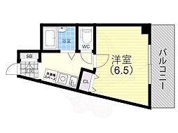 ル・シェール中山手 1Kの間取図画像