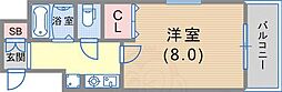 ヴェルディ神戸 1Kの間取図画像