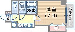 LUXE芦屋南 1Kの間取図画像