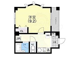 ヴィラ神戸3 1Kの間取図画像
