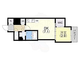セレニテ神戸ミラク 1DKの間取図画像