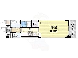 コンフォルト・水笠 1Kの間取図画像