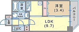 SERENiTE神戸元町 1LDKの間取図画像