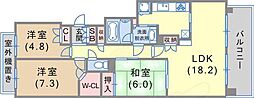 パーク・ハイム神戸熊内町 3LDKの間取図画像