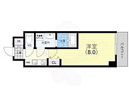 レーヴメゾン新神戸 1Kの間取図画像