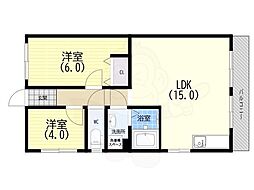 滝谷グリーンハイツ 2LDKの間取図画像