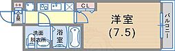 セレニテ三宮 1Kの間取図画像
