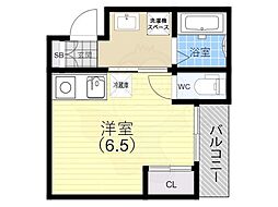 リッチライフ蓮宮通3 ワンルームの間取図画像