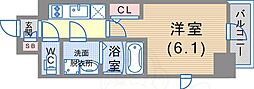 エスリードザ・ランドマーク神戸 1Kの間取図画像