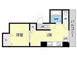 マンション諏訪山 1LDKの間取図画像