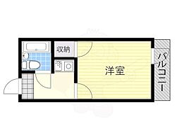 シャインエイト ワンルームの間取図画像