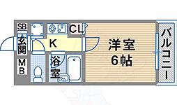 シャトラン新神戸 1Kの間取図画像