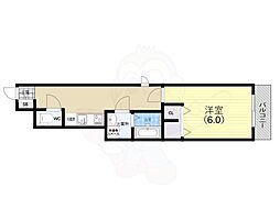 ジェネシス板宿 1Kの間取図画像