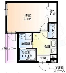 フジパレス神戸本町イースト 1Kの間取図画像