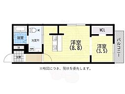 神戸市須磨区須磨浦通6丁目アパート 1LDKの間取図画像