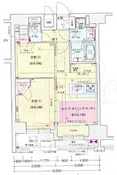 プレサンスKOBEシフォン 2LDKの間取図画像