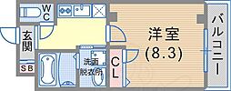 宝星ビル 1Kの間取図画像