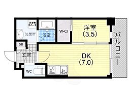 SDグランツ三宮イーストフロント 1DKの間取図画像