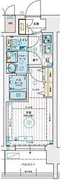 エステムコート三宮EASTVルシーダ 1Kの間取図画像