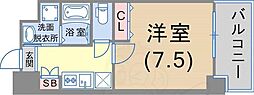 アドバンス神戸グルーヴ 1Kの間取図画像
