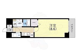 サイドヴァレー北野坂 1Kの間取図画像