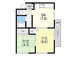 メゾン・コスモス 2DKの間取図画像