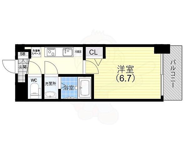 アドバンス神戸レイソレ 1102｜兵庫県神戸市兵庫区浜崎通(賃貸マンション1K・11階・23.01㎡)の写真 その2