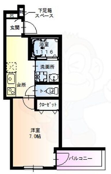 フジパレス灘1番館 ｜兵庫県神戸市灘区大石南町１丁目(賃貸アパート1K・3階・27.11㎡)の写真 その2